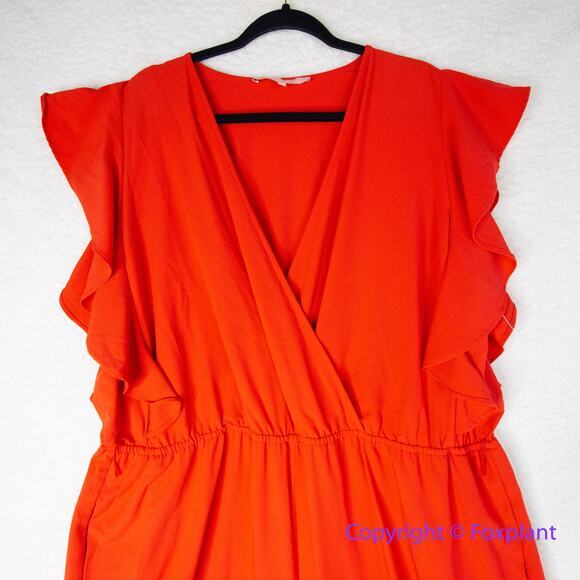 ANTHROPOLOGIE x HUTCH Crepe Flutter Sleeve Wide Leg Jumpsuit, plus size 2X - Picture 3 of 14